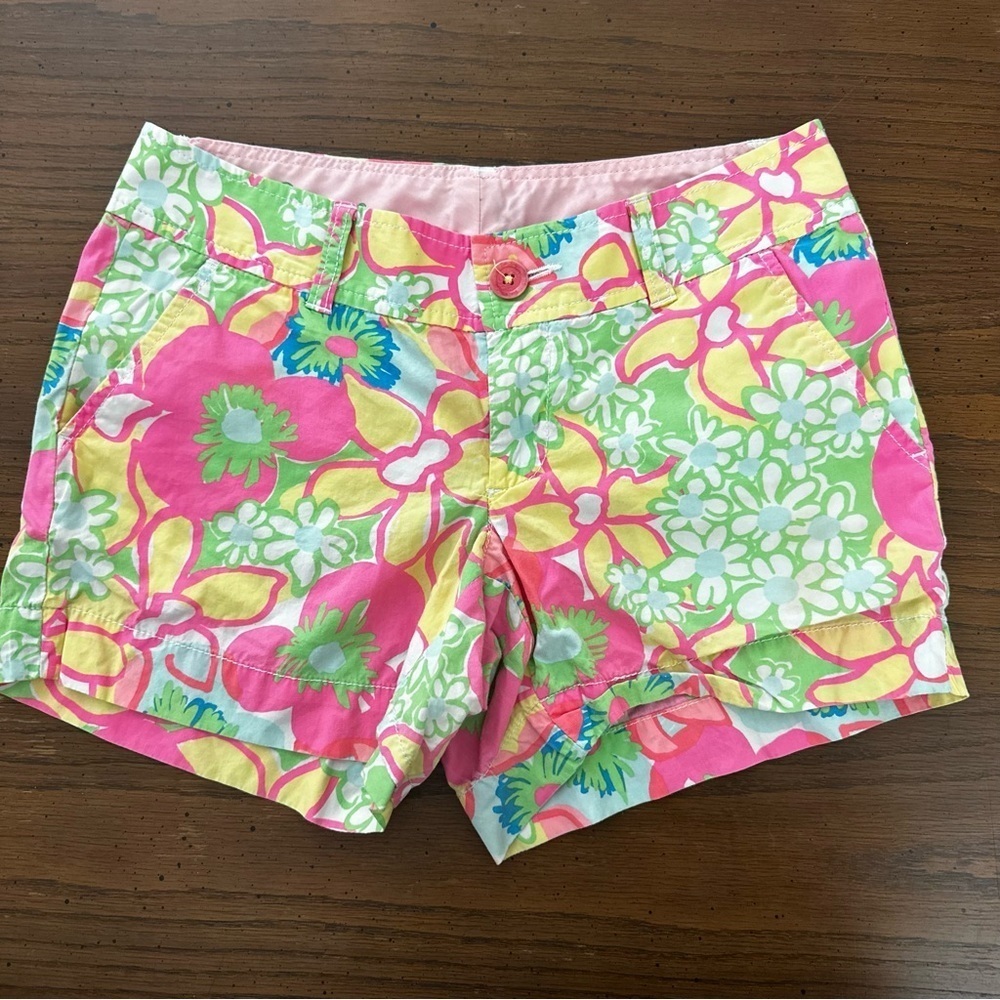 Lilly Pulitzer multicolored floral Callahan shorts 0
